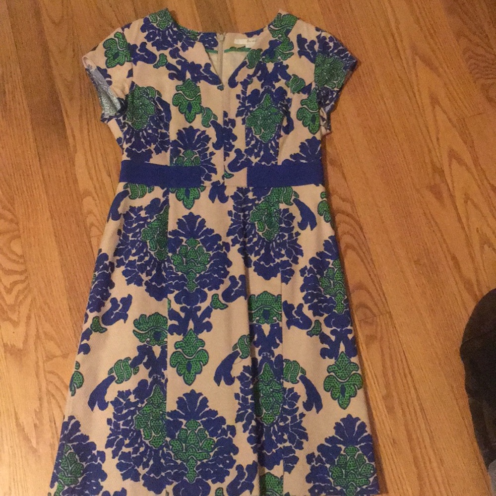 Blue/green bold colored fitted Boden dress